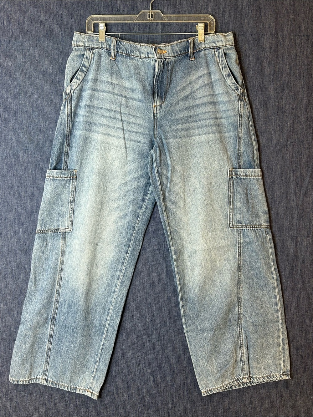 Celebrity Pink Light Blue Relaxed Cargo Jeans -Women’s